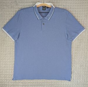 Hugo Boss Men's XXL Slim Fit Parley Tipped Cotton Polo Excellent Condition